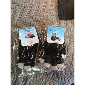 Lot of 2 The Touch Glove Magic Touch Screen Texting Gloves Black Gray Small